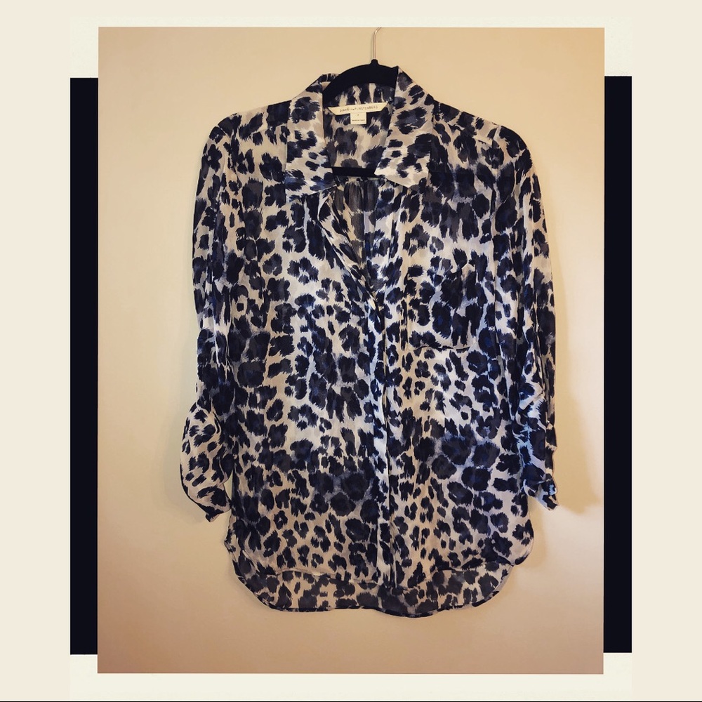Diane von Furstenberg sheer blouse size 2